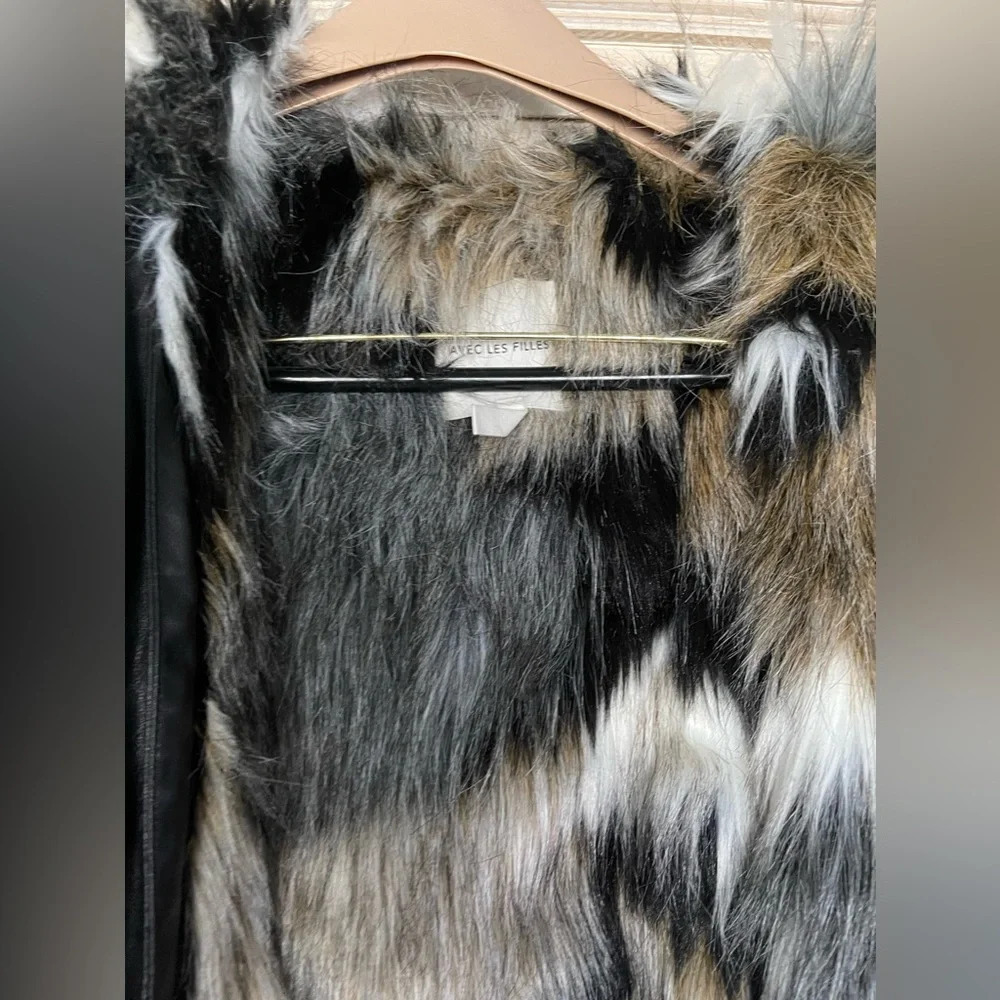 Avec Les Filles Faux Fur Trim Denim Parka - Picture 5 of 10